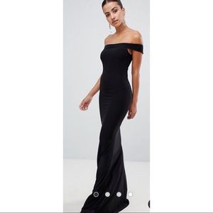 ASOS long black fishtail dress
